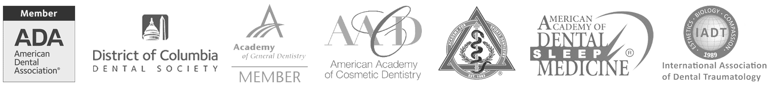 American Dental Association - District of Columbia Dental Society - Academy of General Dentistry - Academy of Cosmetic Dentistry